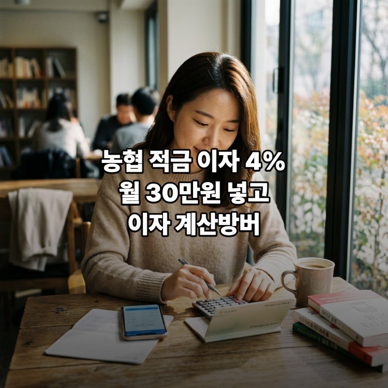 농협 적금 연 4%월 30만원 넣을때 이자 계산방법