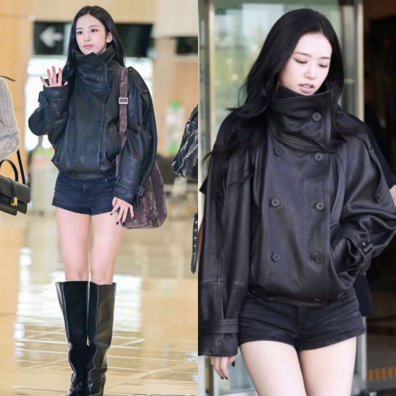 “저 가죽 재킷 어디 거야?" 오늘 SNS 난리난 안유진 공항패션 가격 알고 더 놀랐다!