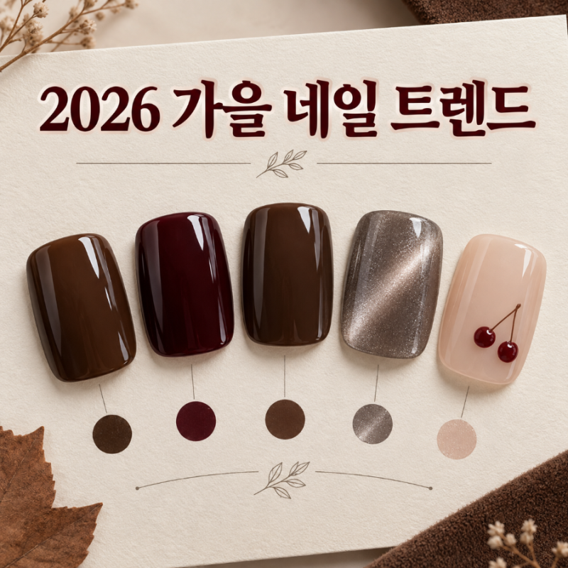 2026 가을 네일 트렌드｜로제·지수도 선택한 에스프레소 브라운·블랙체리·밀크그레이