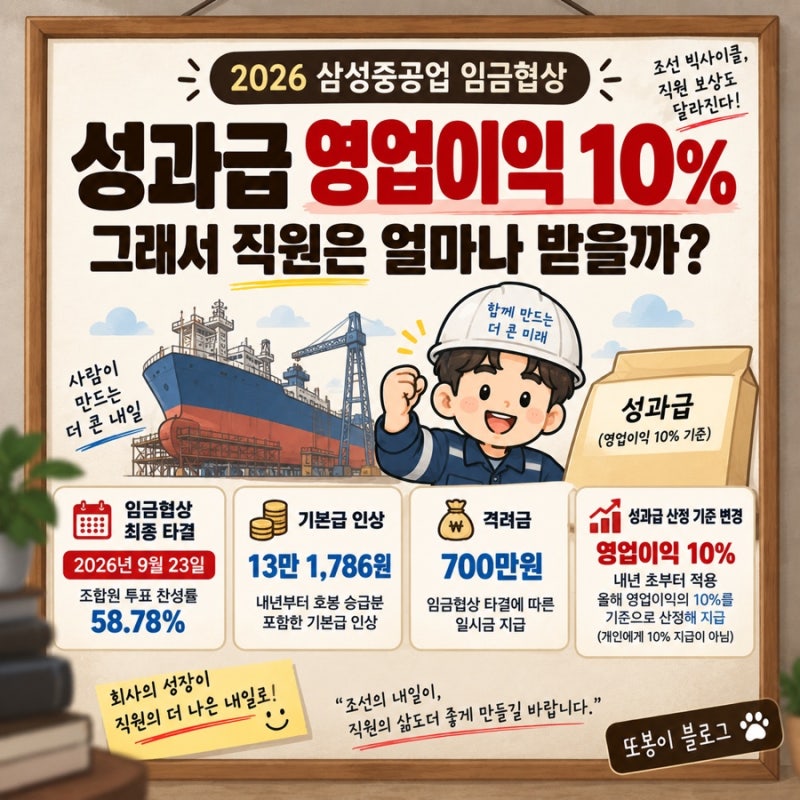 삼성중공업 성과급 영업이익 10%로 바뀐다, 직원은 얼마나 받을까?