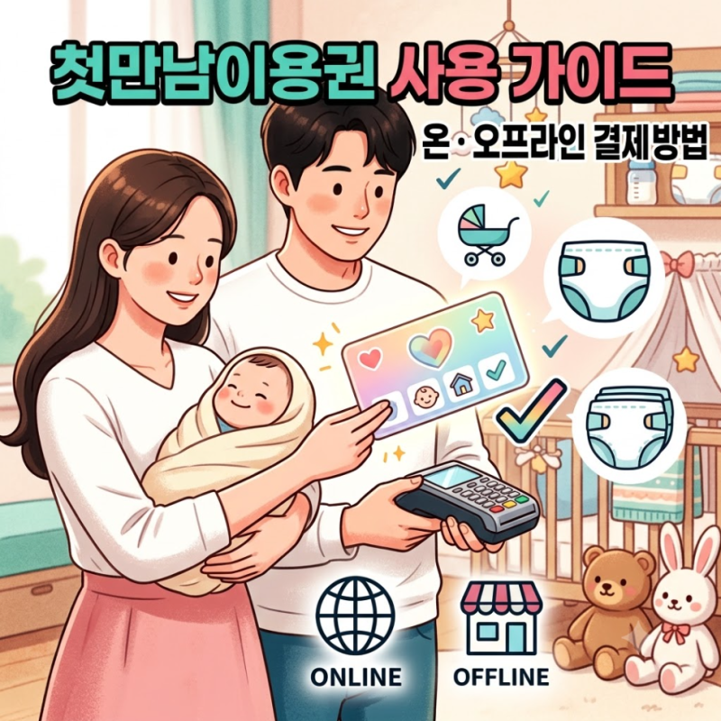 첫만남이용권 사용기간 및 사용처 총정리: 온라인 오프라인 결제 방법