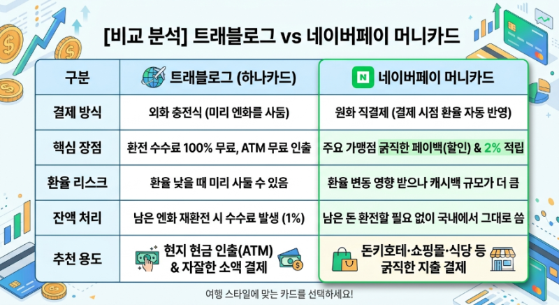 [일본 여행 카드 추천] 트래블로그만 챙겼다면? 네이버페이 머니카드도 필수인 이유