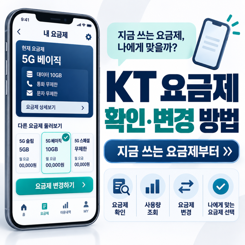 KT 요금제 확인 변경방법, 지금 쓰는 요금제부터 바꾸는 순서까지