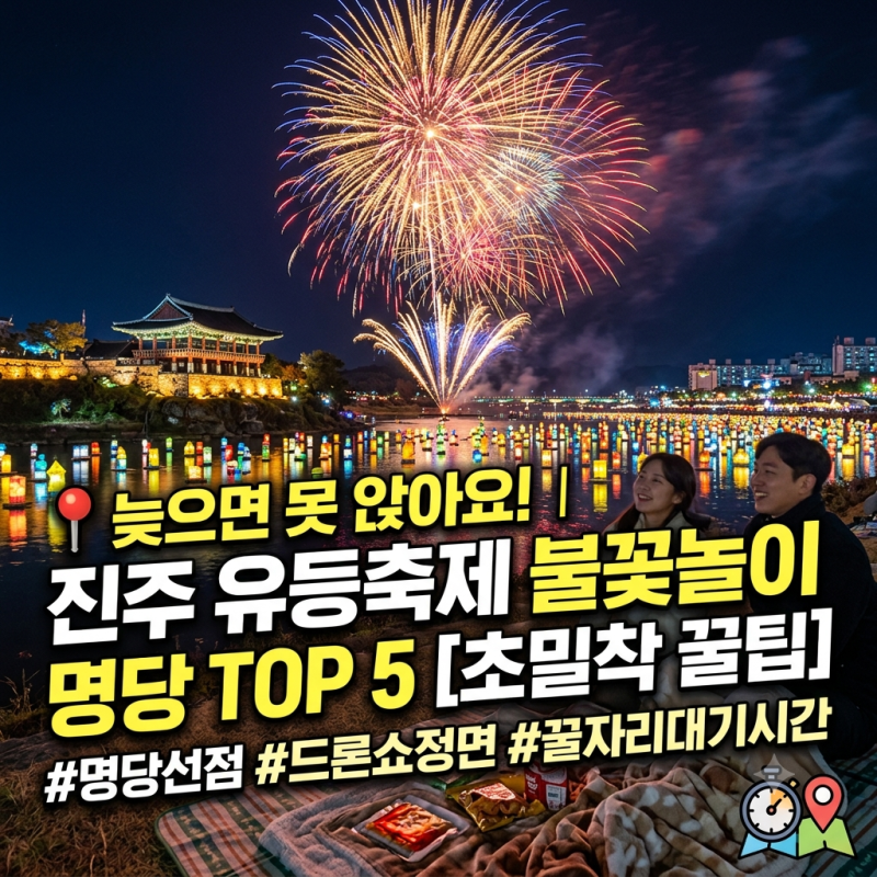 진주 유등축제 불꽃놀이 명당 5곳, 늦으면 못 앉아요