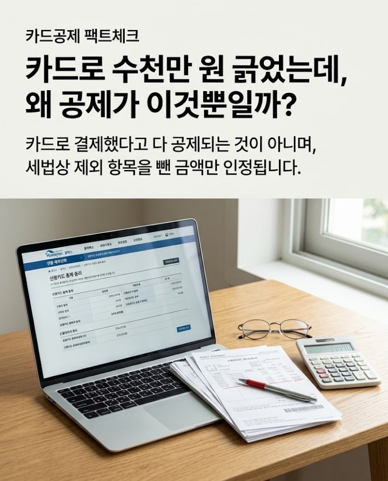 (3편) 연말정산 카드공제 제외 항목 총정리｜관리비·세금·상품권·해외결제·중고차