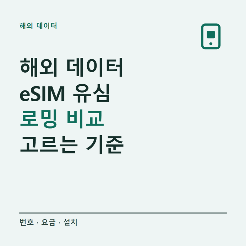 해외 데이터 eSIM 유심 로밍, 고르는 기준 4가지