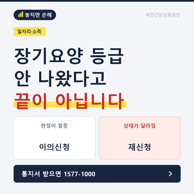 장기요양 등급이 안 나왔을 때 할 수 있는 것