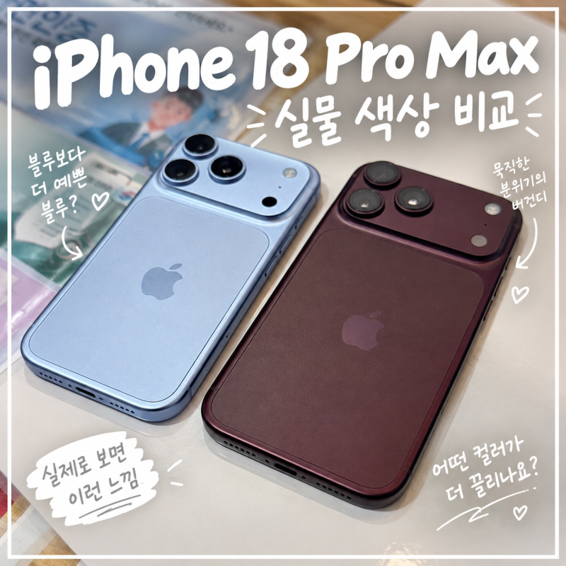 아이폰18 프로·프로맥스 실물 색상 비교｜블랙·실버·버건디 컬러 직접 비교