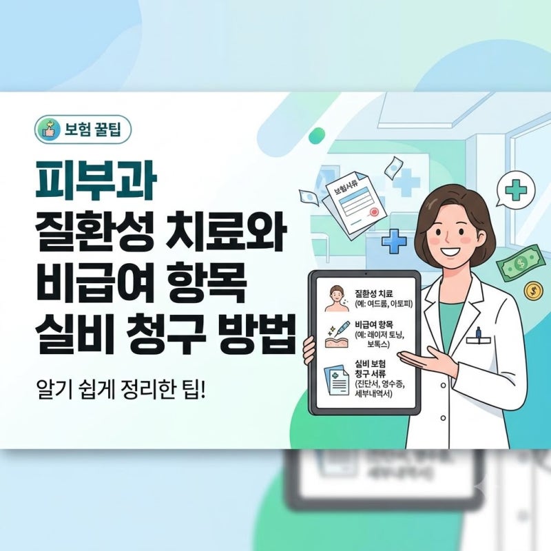피부과 질환성 치료와 비급여 항목 실비 청구 방법