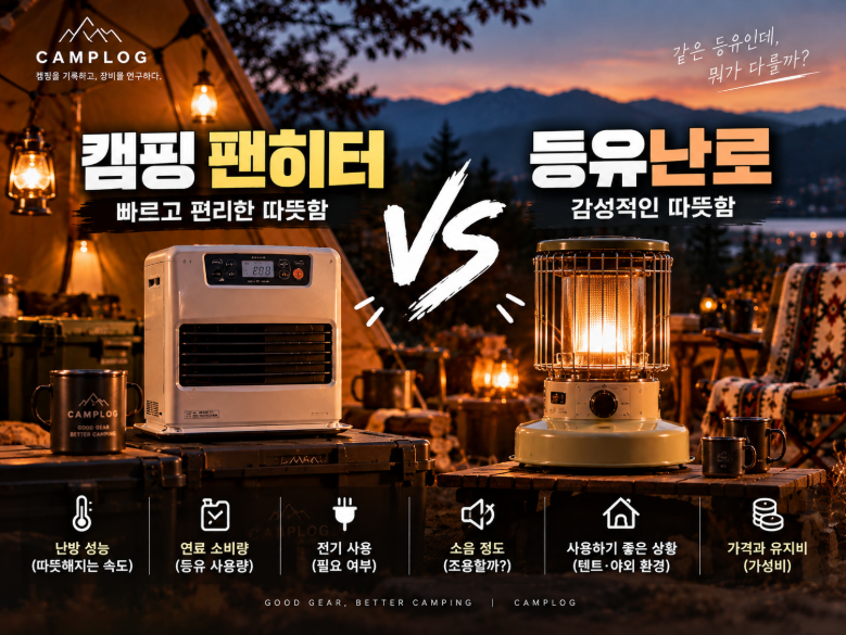 캠핑 팬히터 vs 등유난로, 둘 다 등유인데 뭐가 다를까?