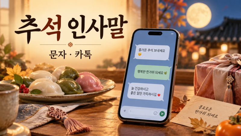 추석 인사말 카톡 문자, 가족·회사·거래처별로 다르게 보내는 법