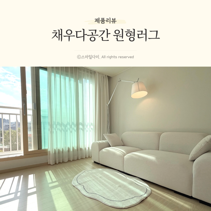거실러그 세탁이 가능한 채우다공간 원형러그 타원형구름