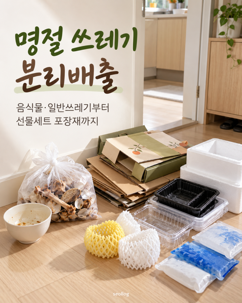 명절 쓰레기 분리배출 총정리｜음식물·일반쓰레기부터 선물세트 포장재까지