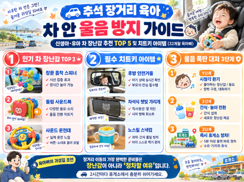 [추석 장거리 육아] 차에서 안 우는 비밀! 신생아·유아 차 장난감 추천 TOP5 + 울음 멈추는 치....