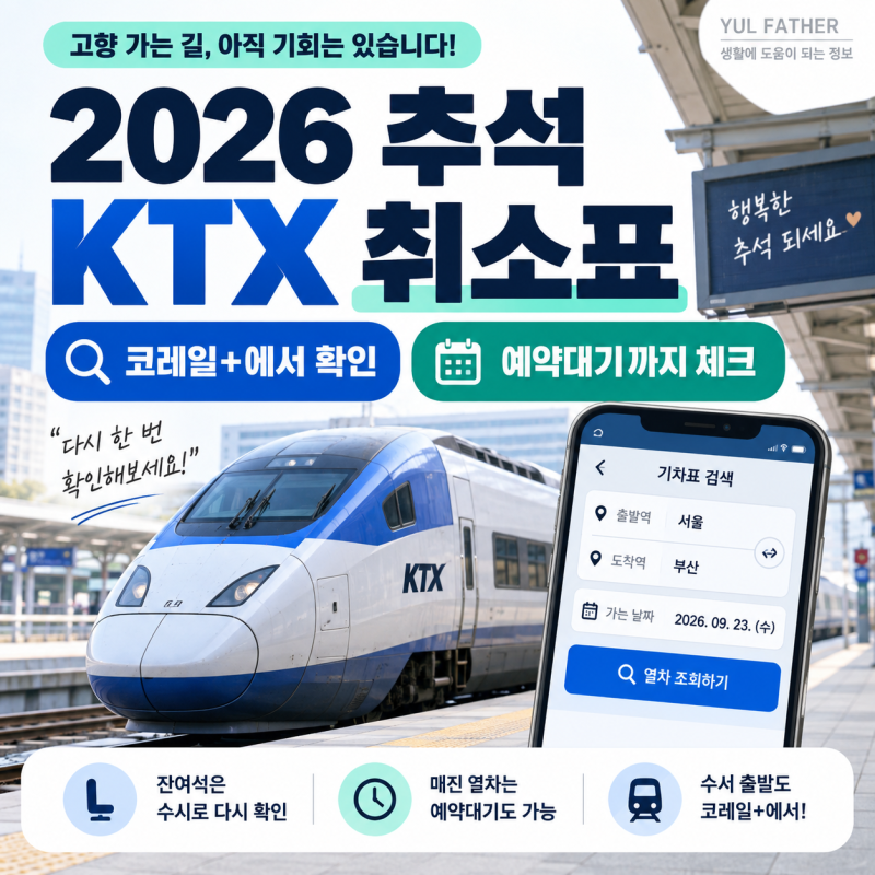 2026 추석 KTX 취소표 | 코레일+ 예약대기 찾는 법