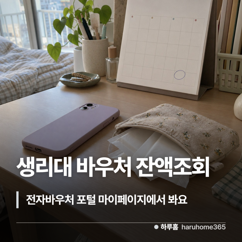 생리대 바우처 잔액조회는 전자바우처 포털 마이페이지에서 해요