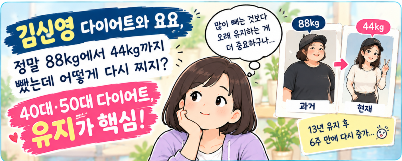 88kg→44kg 감량 후 6주 만에 요요…김신영 경험에서 배운 50대 다이어트의 핵심