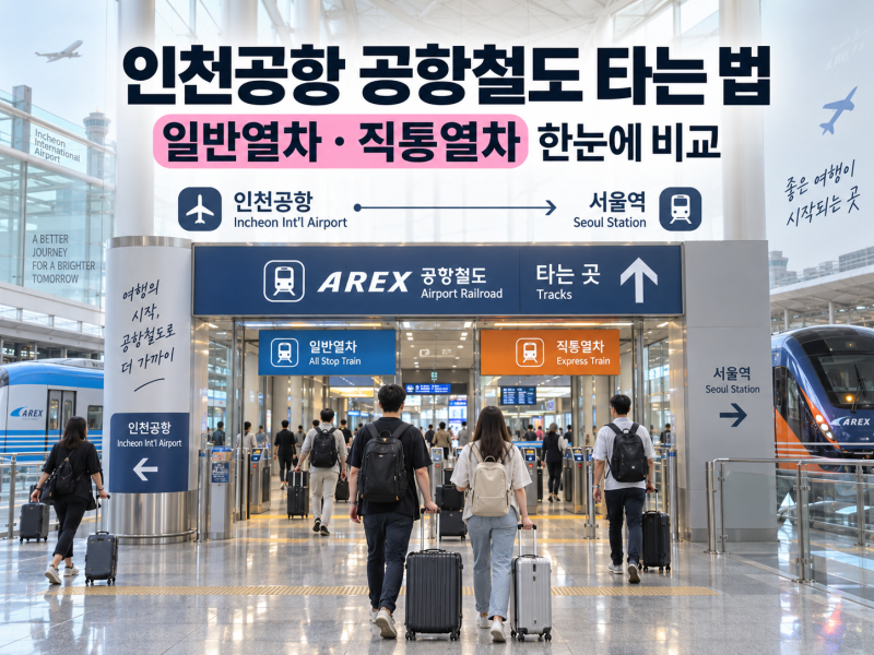 인천공항 공항철도 타는 법 - 일반열차·직통열차 차이 한눈에 비교