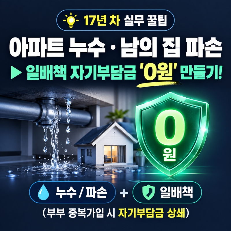 일상생활배상책임보험 자기부담금 0원 만드는 법 (누수·남의 집 기물 파손 보상)