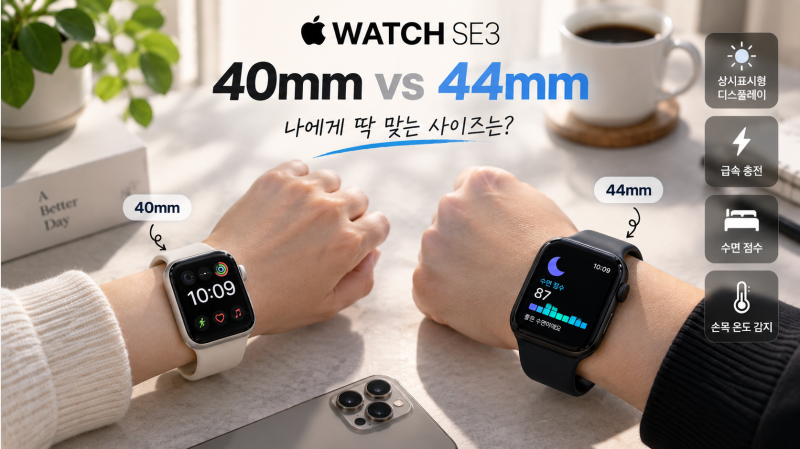 애플워치 SE3 지금 사도 될까? 40mm, 44mm 가격보다 먼저 봐야 할 기능 차이