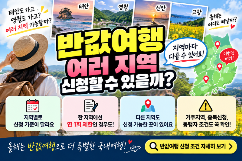 2026 반값여행 여러 지역 신청 가능할까?｜지역별 중복신청·연 1회 기준 총정리