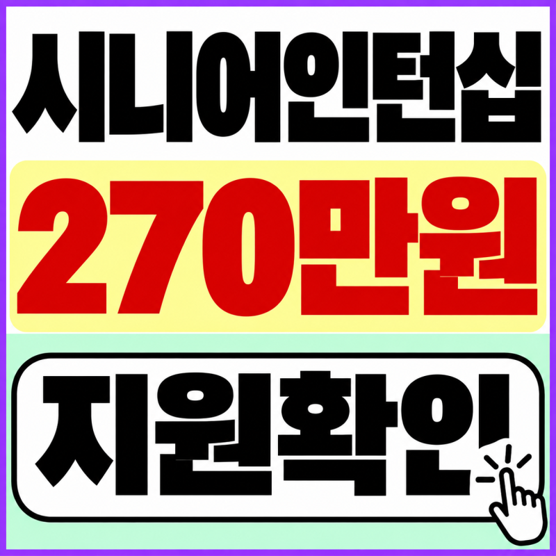 시니어인턴십 3개월 후 정규직 되면 270만원 지원?