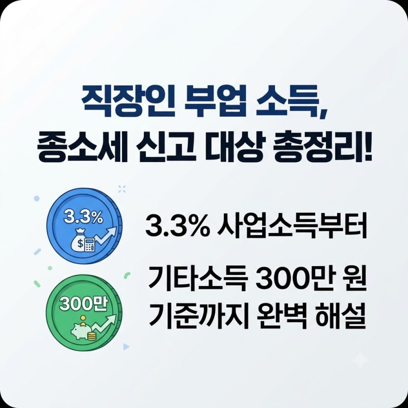 종합소득세 신고 대상자 확인법: 부업 소득 얼마부터 신고할까?