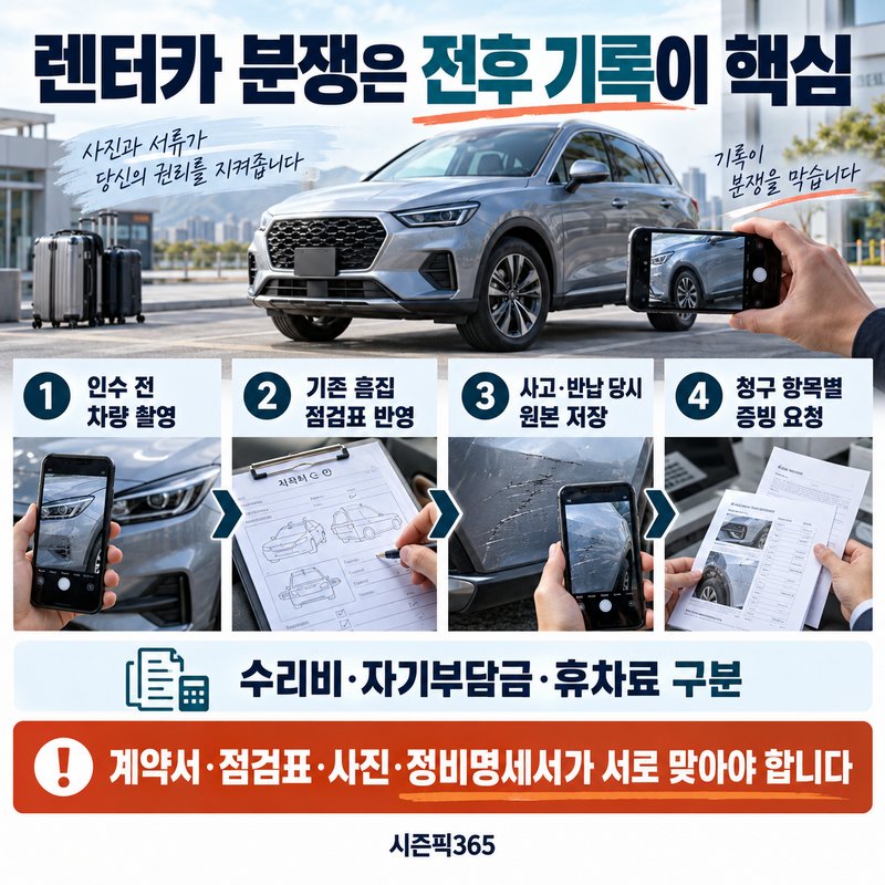 렌터카 사고·반납 흠집 분쟁, 휴차료 내기 전 확인할 증빙