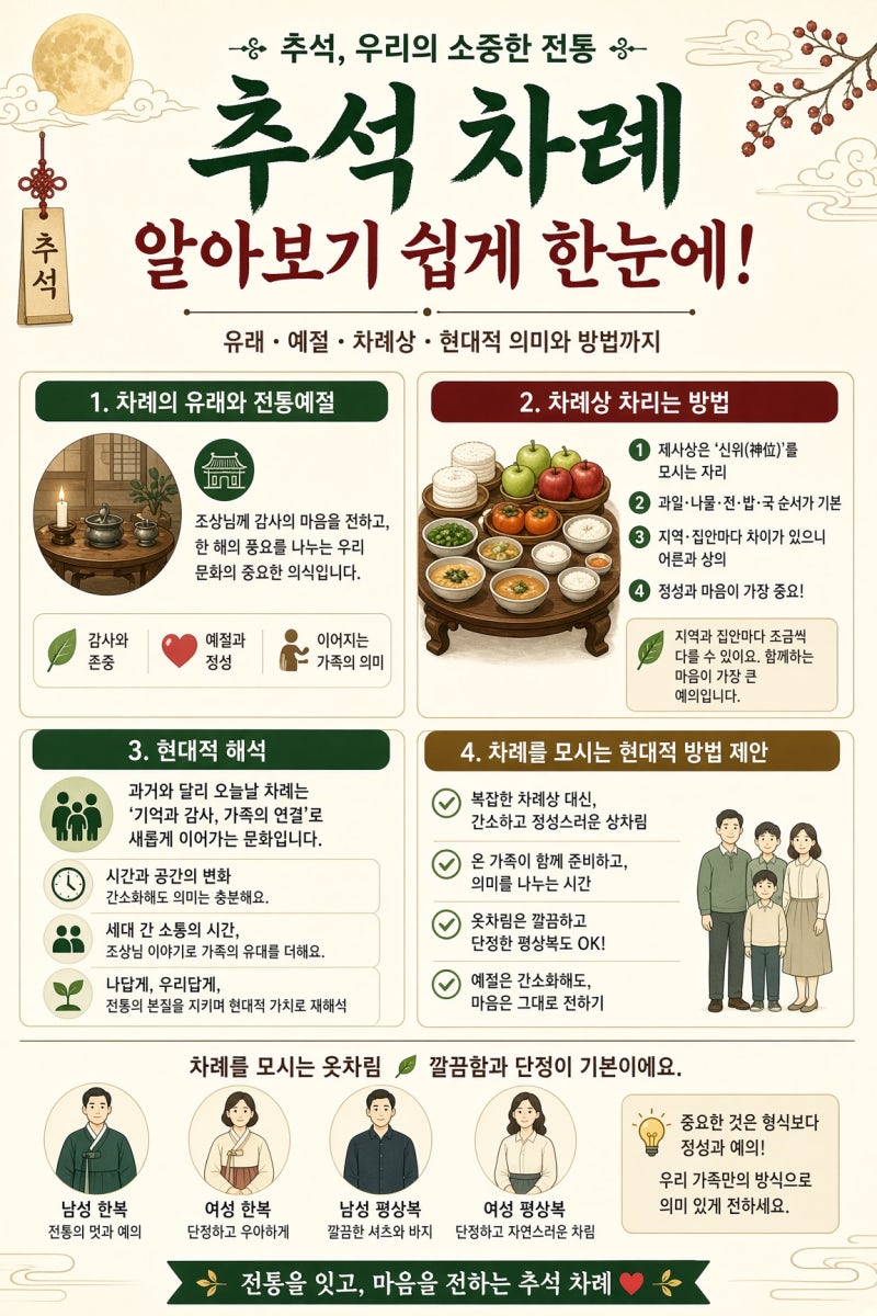 추석, 우리의 소중한 전통(유래와 예법 그리고 차례상 차리기까지)