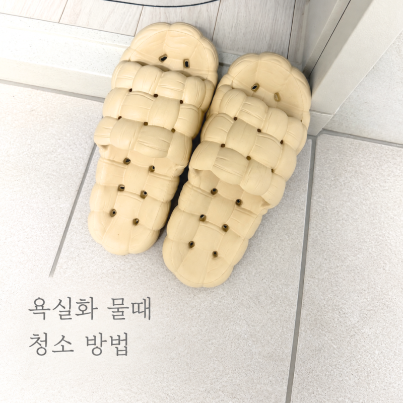 욕실화 물때 청소 방법, 주방세제로 핑크 물때 깨끗하게 세척하기