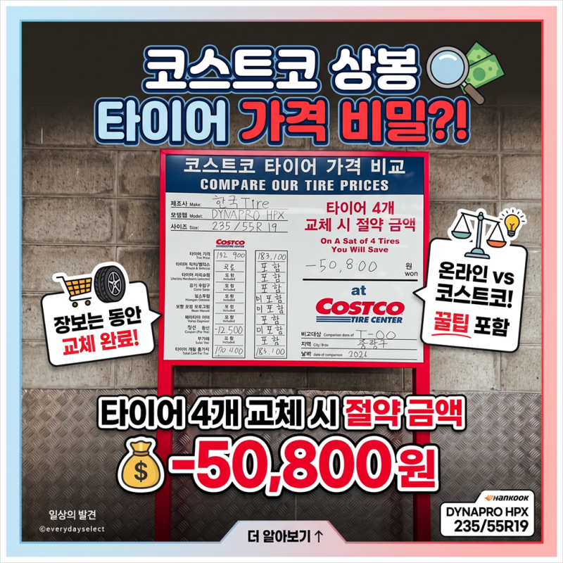 코스트코 타이어 교체 가격 비교, 상봉점 가격표 직접 보고 왔어요