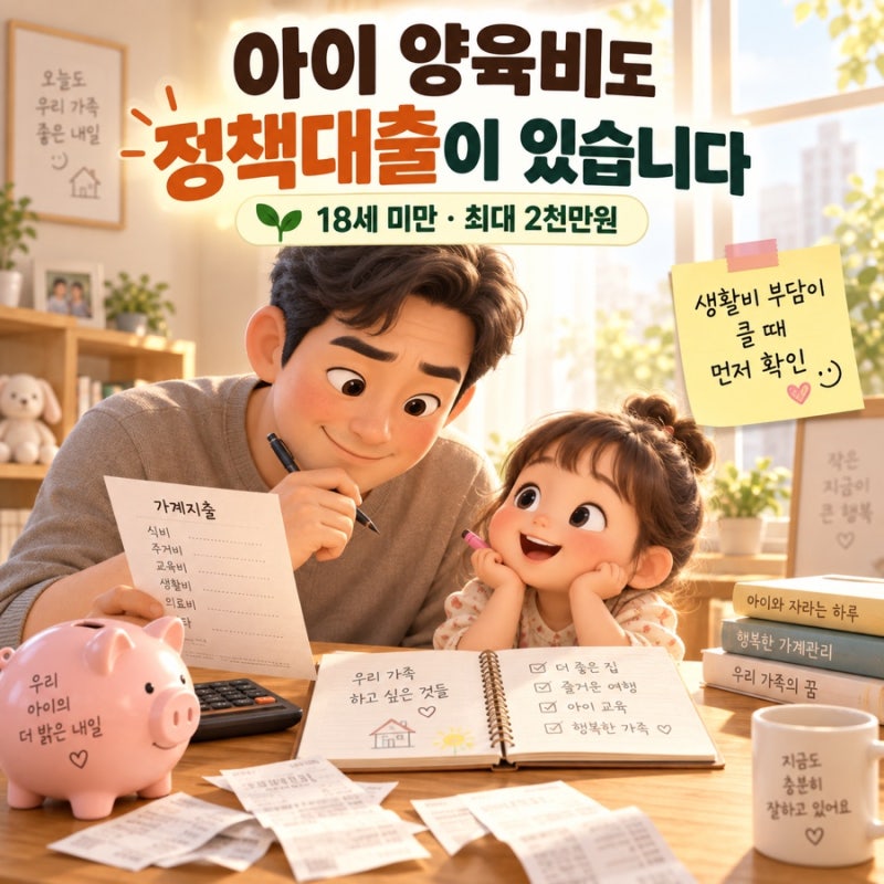 아이 키우는 직장인이라면 확인｜양육비도 최대 2천만원 대출 지원됩니다