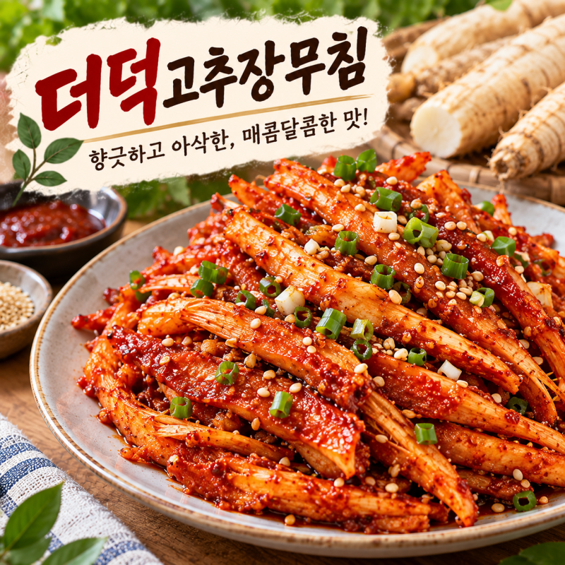더덕고추장무침 황금레시피, 아삭하고 매콤달콤하게 만드는 법