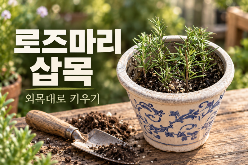 로즈마리 삽목, 말라 죽은 외목대 다시 도전하기