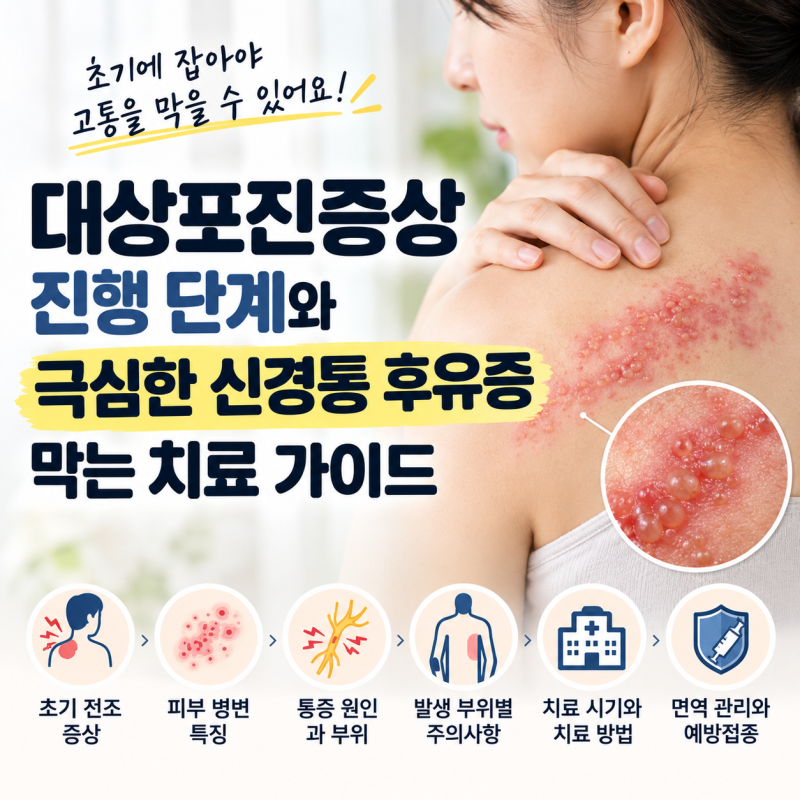 대상포진증상 진행 단계와 극심한 신경통 후유증 막는 치료 가이드