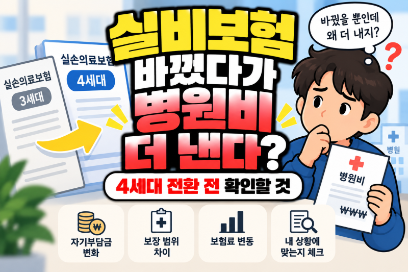 “실비보험 바꿨다가 병원비 더 낸다?” 4세대 전환 전 확인할 것