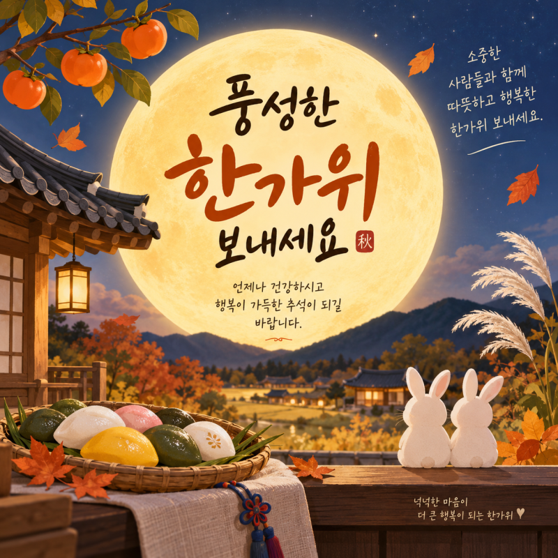 한가위 인사말 문구 그림, 부모님·선생님·직장에 보내기 좋은 추석 인사