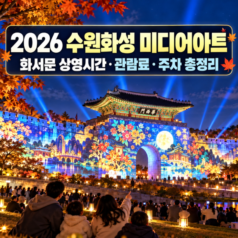 2026 수원화성 미디어아트｜화서문 상영시간·관람료·주차 총정리