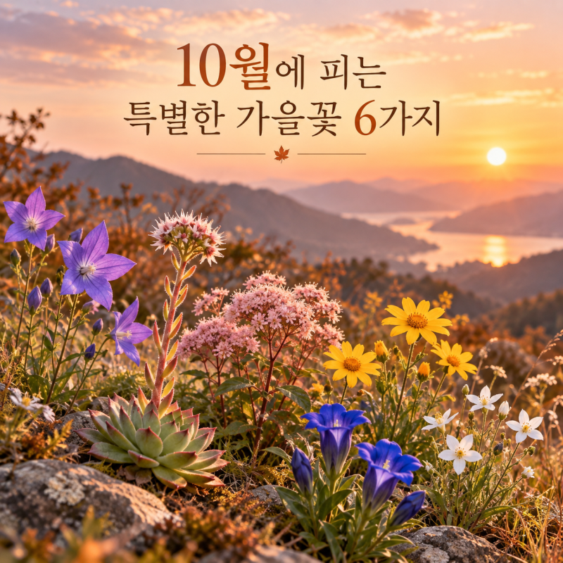 10월에 피는 가을 야생화꽃 6가지자주쓴풀부터 추명국까지 꽃말