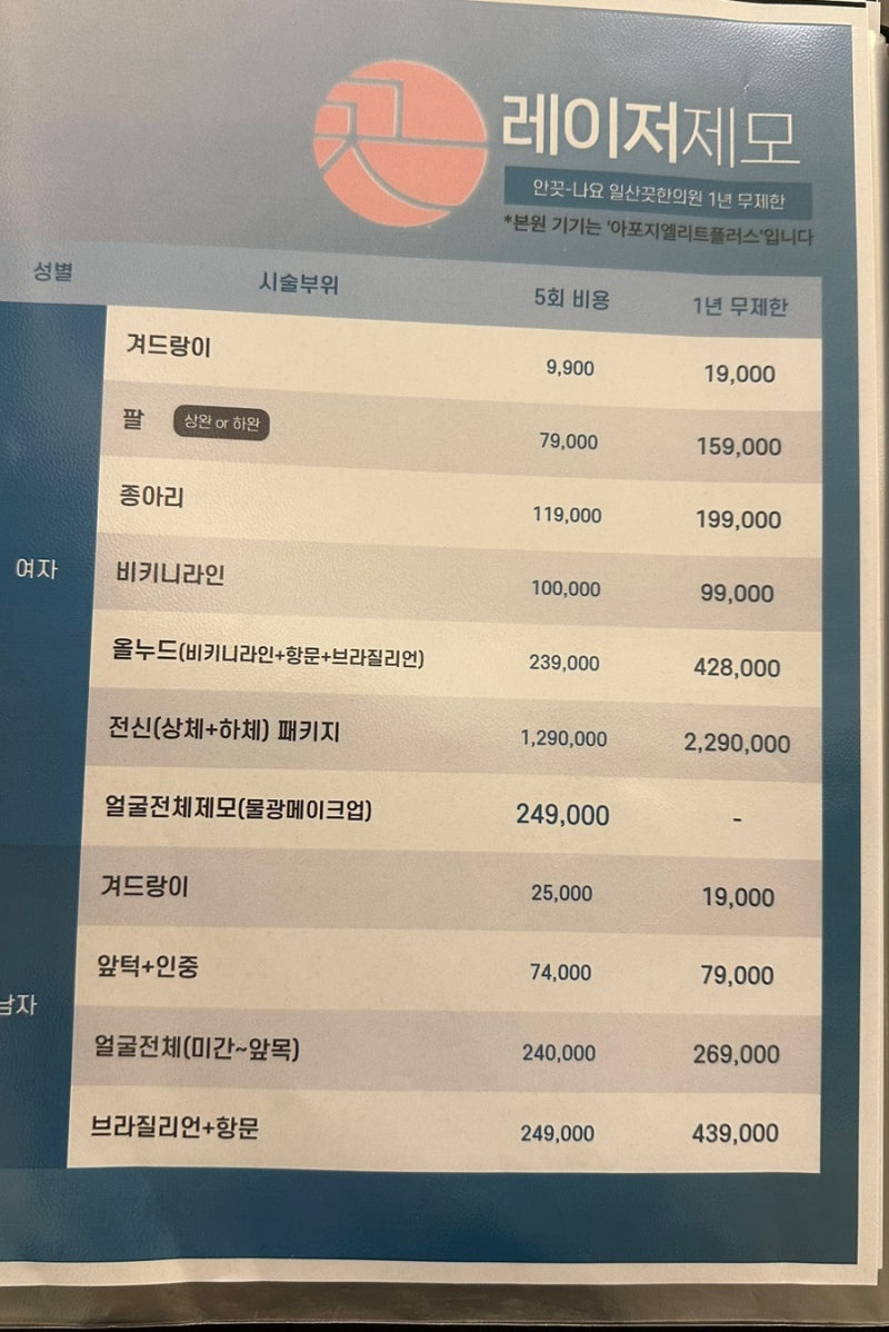 일산 겨드랑이 레이저제모 후기｜정발산 끗 한의원 아포지엘리트플러스