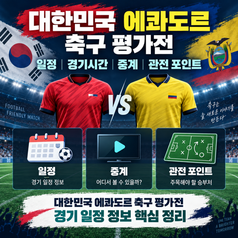 오늘 에콰도르전 축구 무료 중계 어디서 보나? 한국 평가전 경기 몇시 시작하나