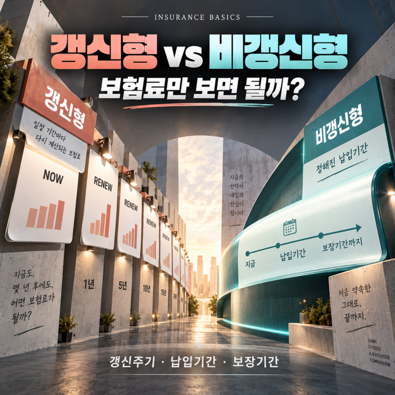 갱신형 보험과 비갱신형 보험 뭐가 다를까요? 보험료만 보고 선택하면 안 되는 이유