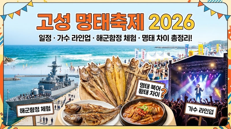 Goseong Pollock Festival 2026: Schedule, Singer Lineup, Naval Ship Experience, and the Difference Between Myeongtae, Bukeo, and Hwangtae