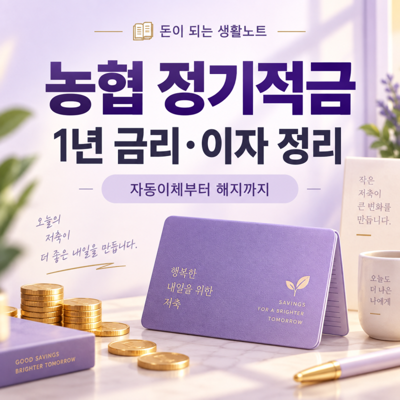 농협 정기적금 금리 1년,이자·자동이체·해지 방법 정리