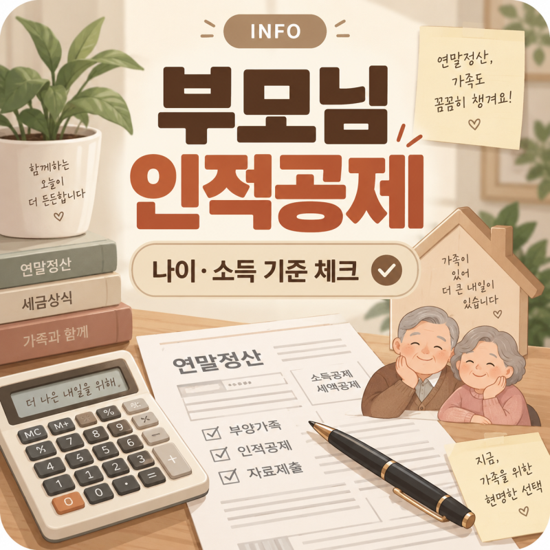 부모님 연말정산 인적공제 조건｜소득 요건·나이 제한·따로 살아도 가능할까?