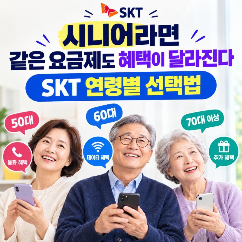 시니어라면 같은 요금제도 혜택이 달라진다, SKT 연령별 선택법