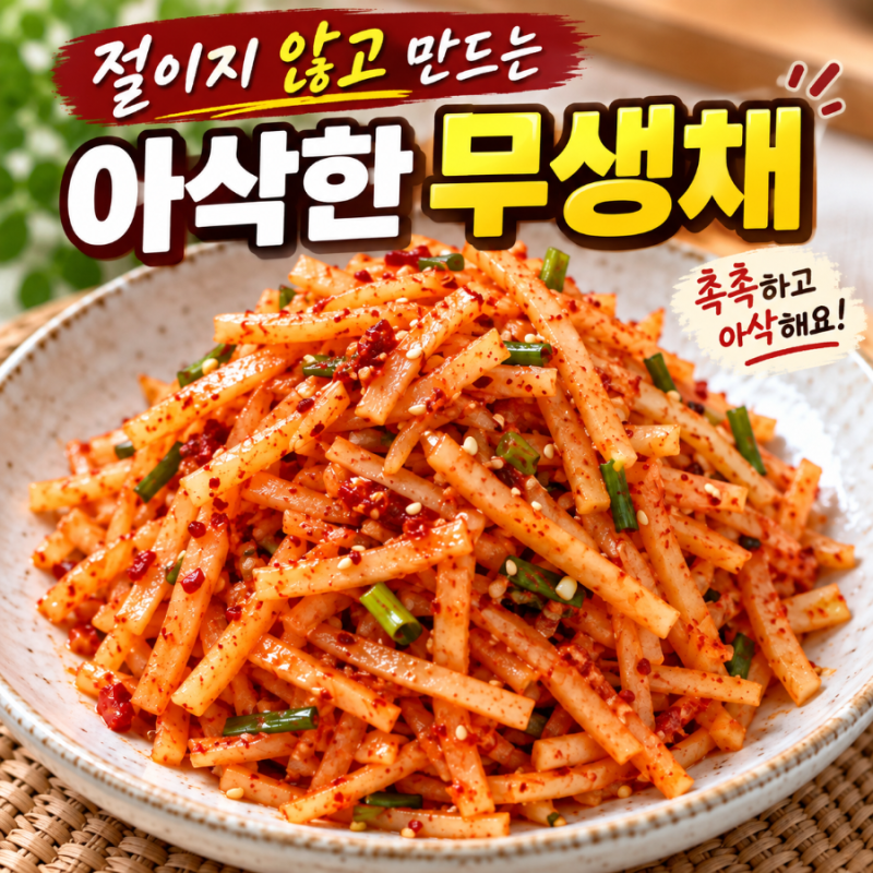 무생채 만드는법 절이지 않고 바로 만드는 촉촉한 무생채 레시피
