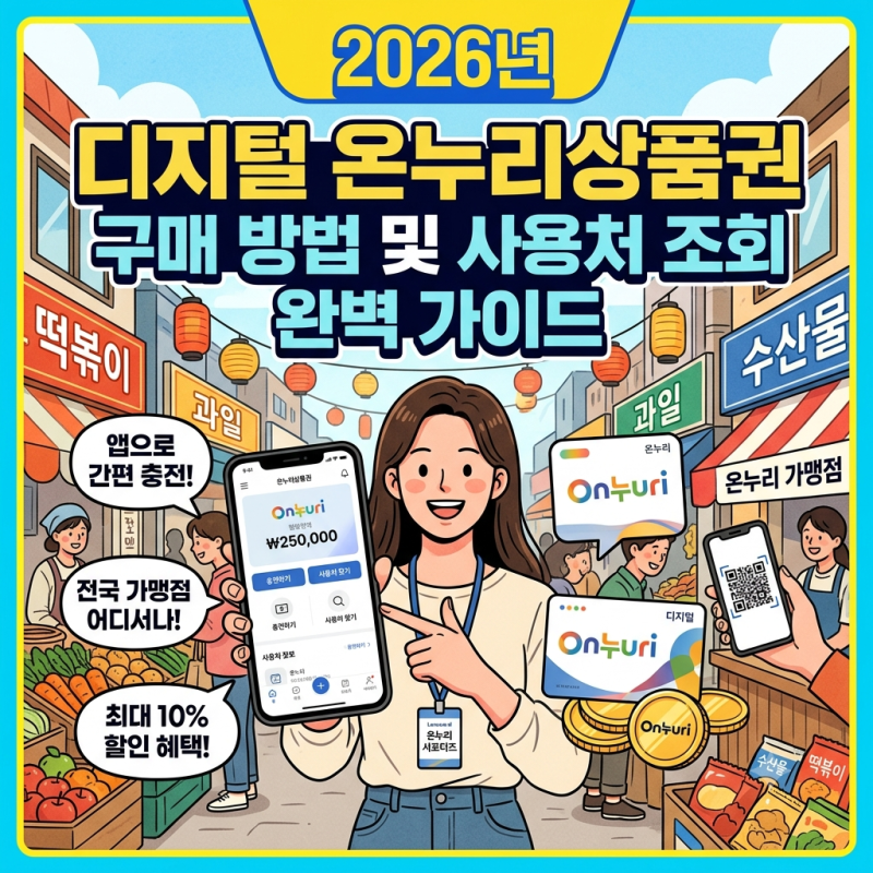 2026년 디지털 온누리상품권 구매 방법 및 사용처 조회 완벽 가이드