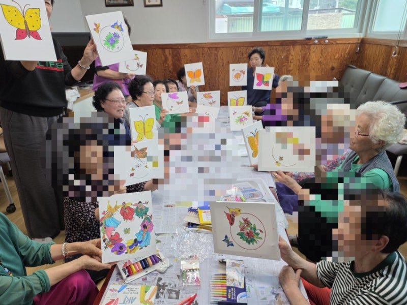 그림테라피 가평 중촌마을수업 나비그림 추석선물