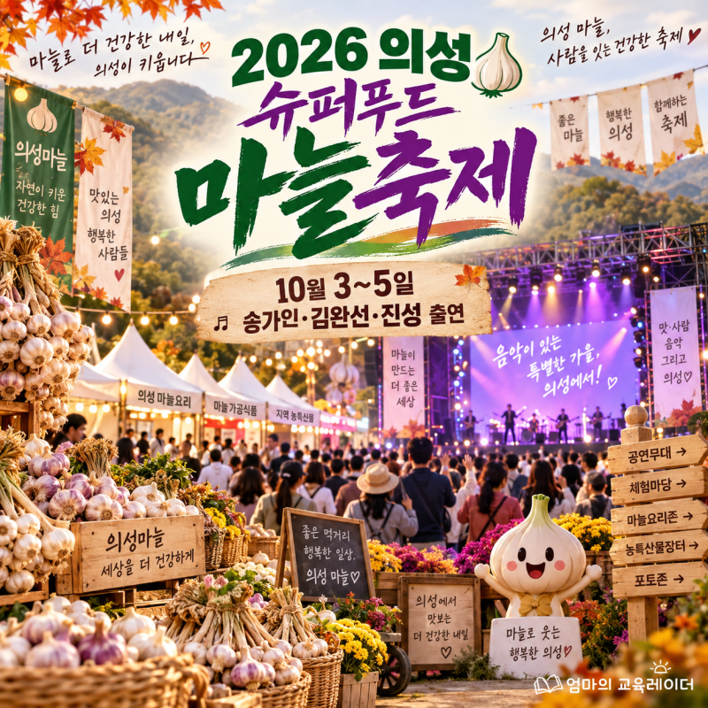2026 의성 슈퍼푸드 마늘축제｜10월 3~5일 송가인·김완선·진성 출연